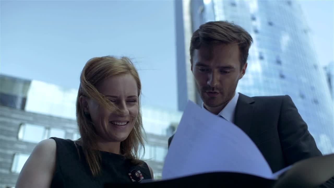 Stock Video Business People Looking At The Reports Outdoors Live Wallpaper For PC