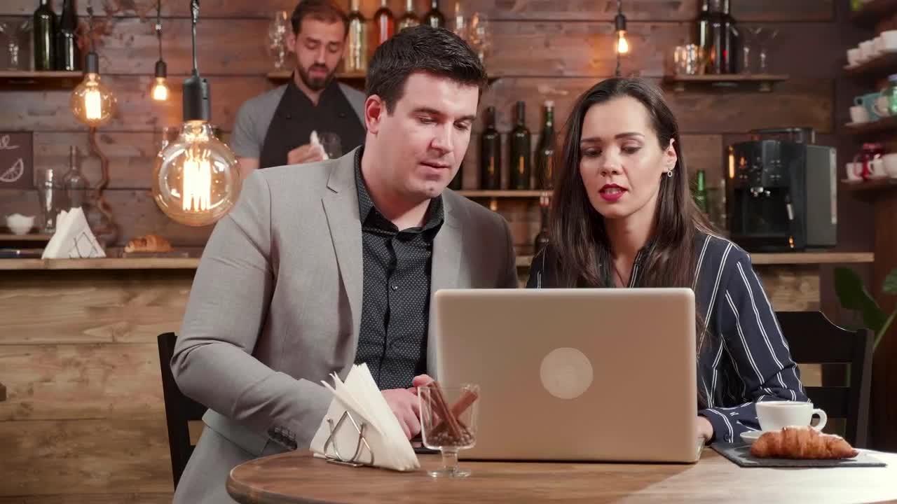 Stock Video Business Meeting In Cafe With Client Handshake Live Wallpaper For PC