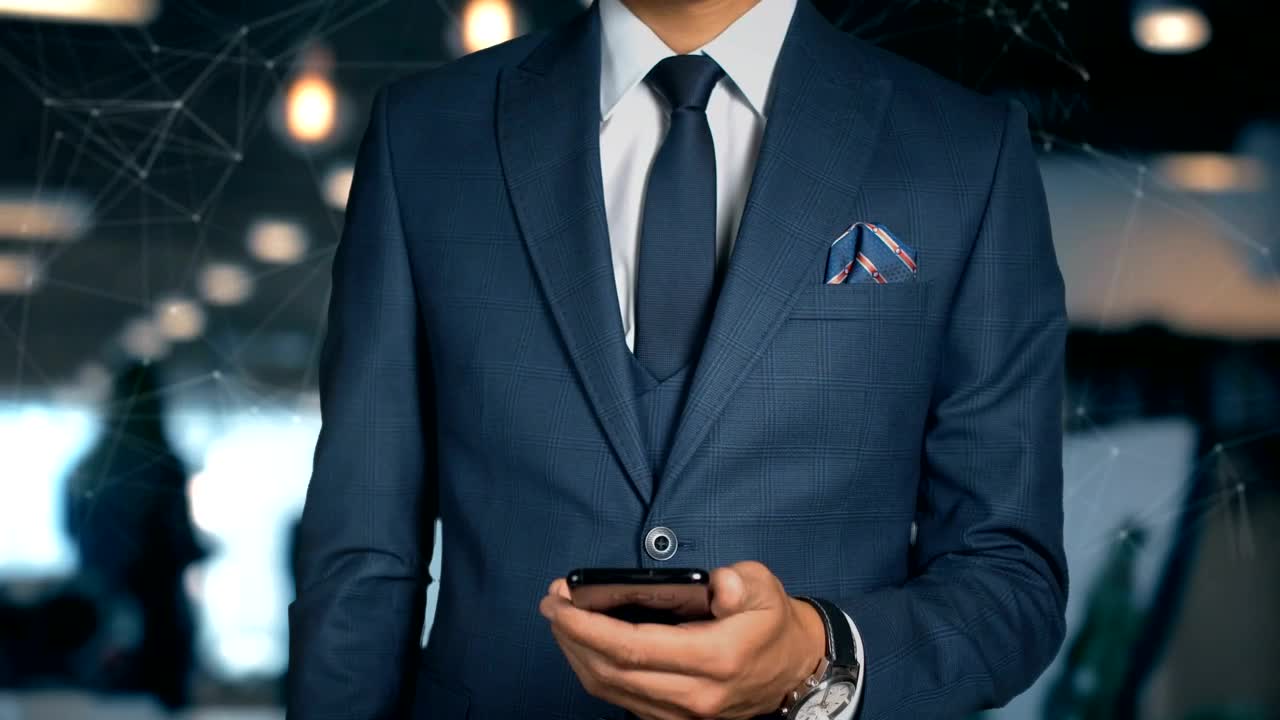Stock Video Business Man With An Ai Phone Live Wallpaper For PC