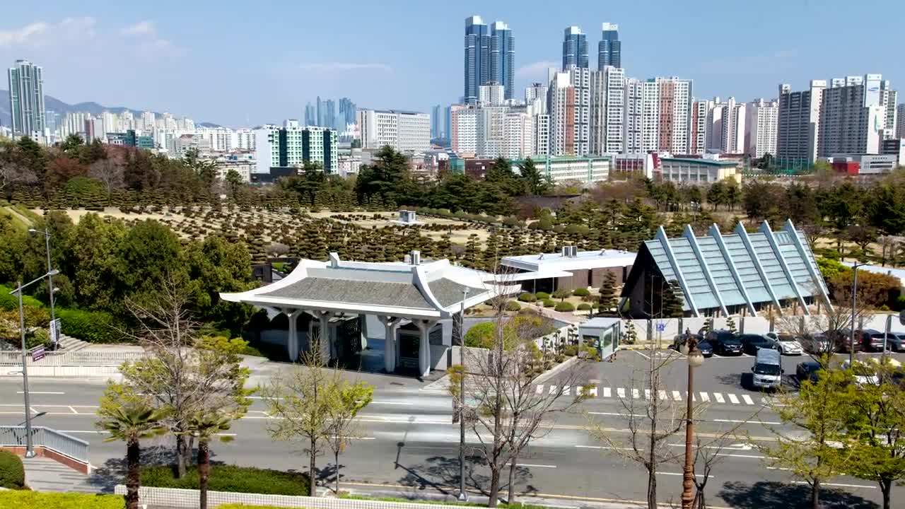 Stock Video Busan Cemetery And City Skyline Live Wallpaper For PC