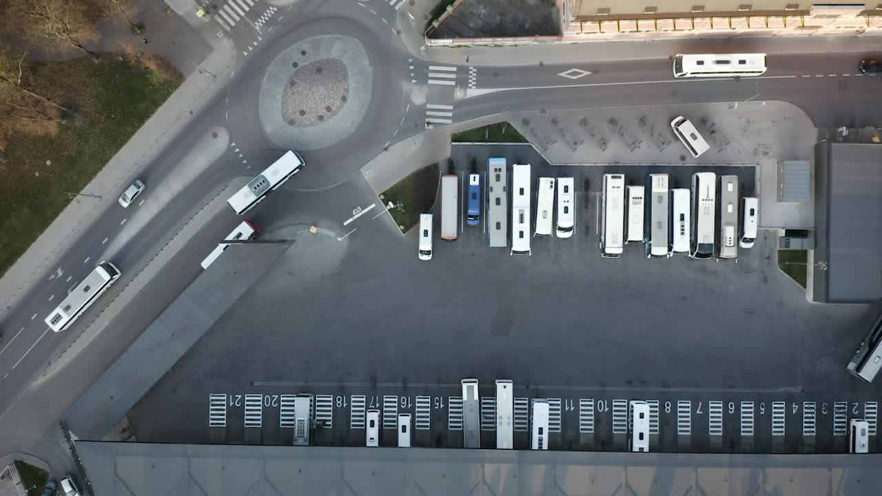 Stock Video Bus Station From Above Live Wallpaper For PC
