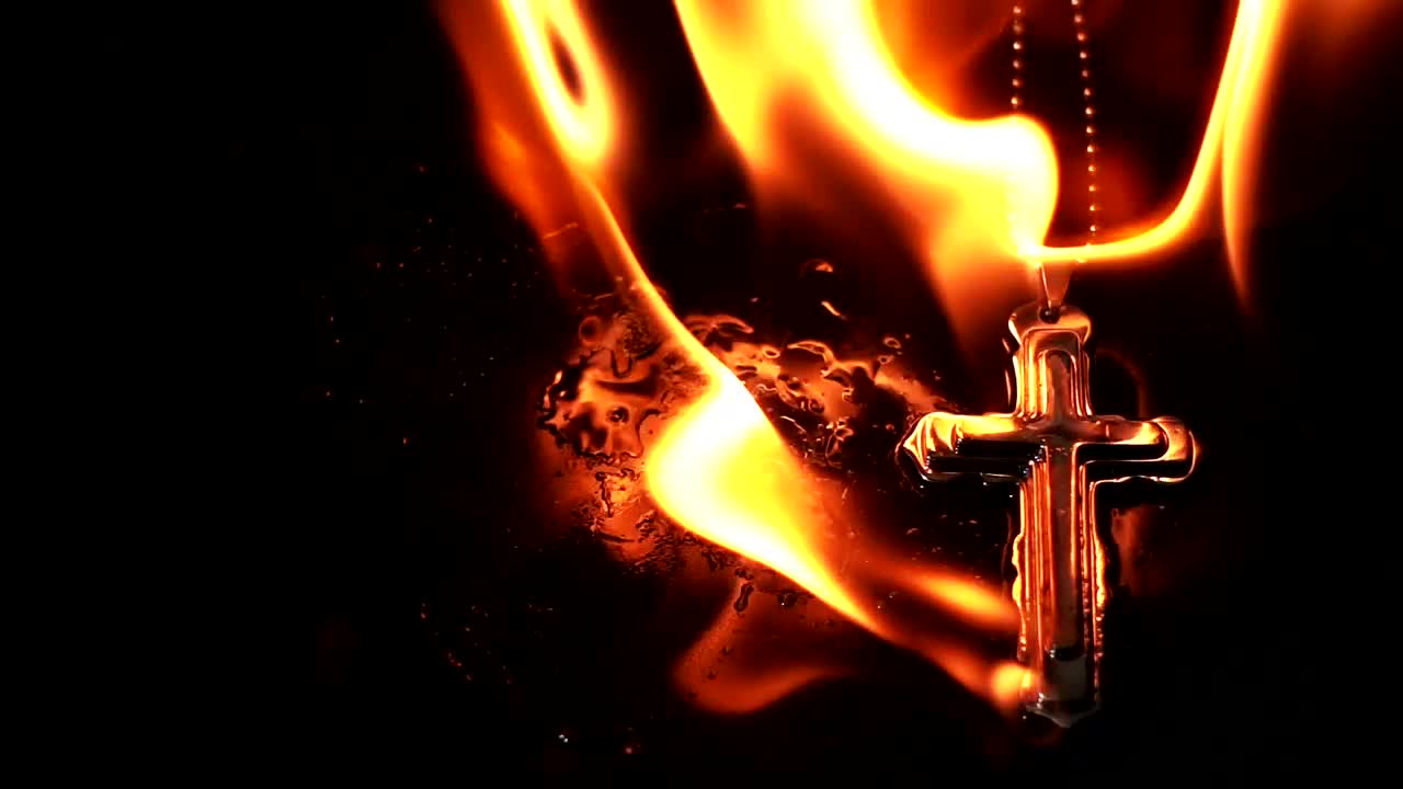Stock Video Burning Christian Cross Live Wallpaper For PC