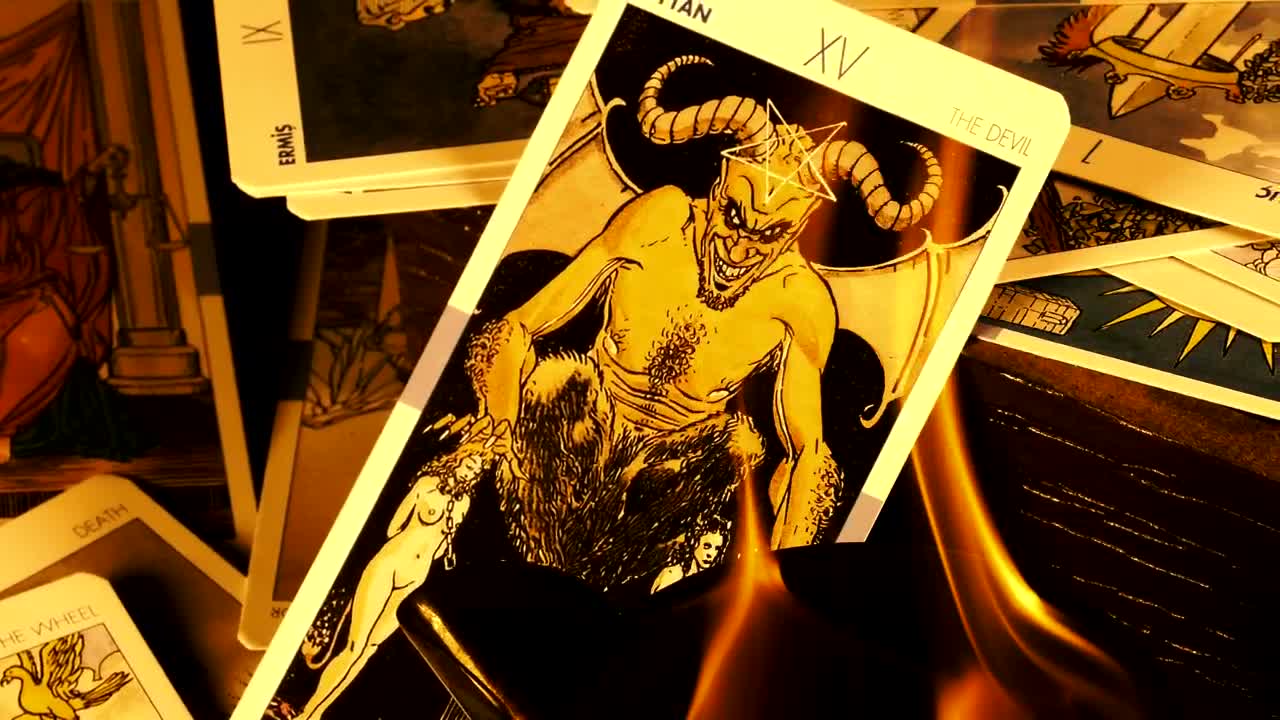 Stock Video Burning Black Magic Cards Live Wallpaper For PC