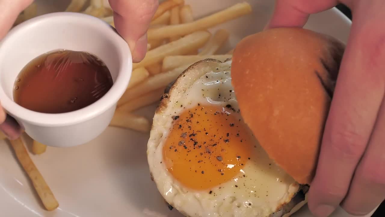 Stock Video Burger Being Prepared With French Fries Live Wallpaper For PC