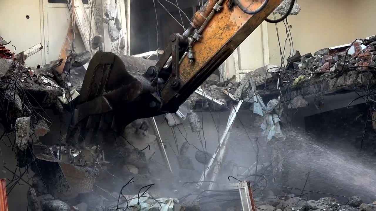 Stock Video Bulldozer Working On A Building Live Wallpaper For PC