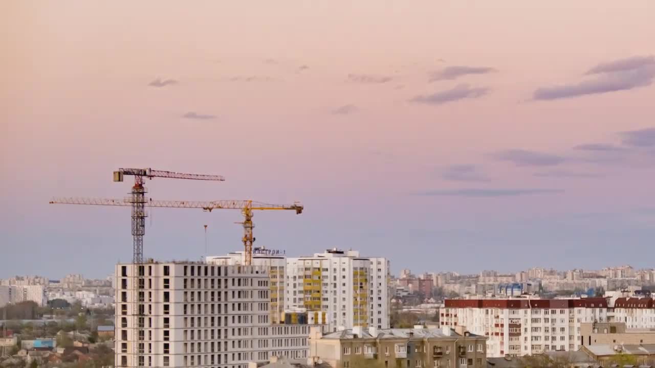 Stock Video Buildings Under Construction At Dusk Time Lapse Live Wallpaper For PC