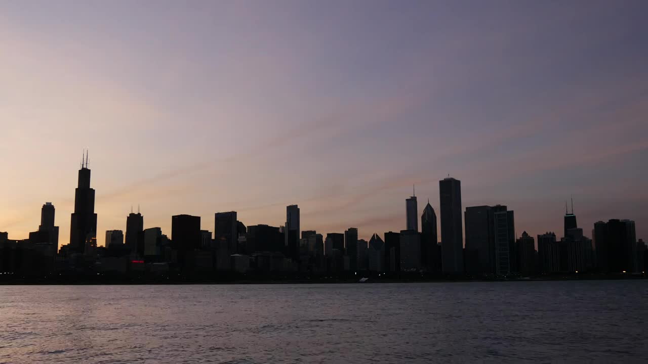 Stock Video Buildings Silhouettes And City Lights In Chicago Live Wallpaper For PC