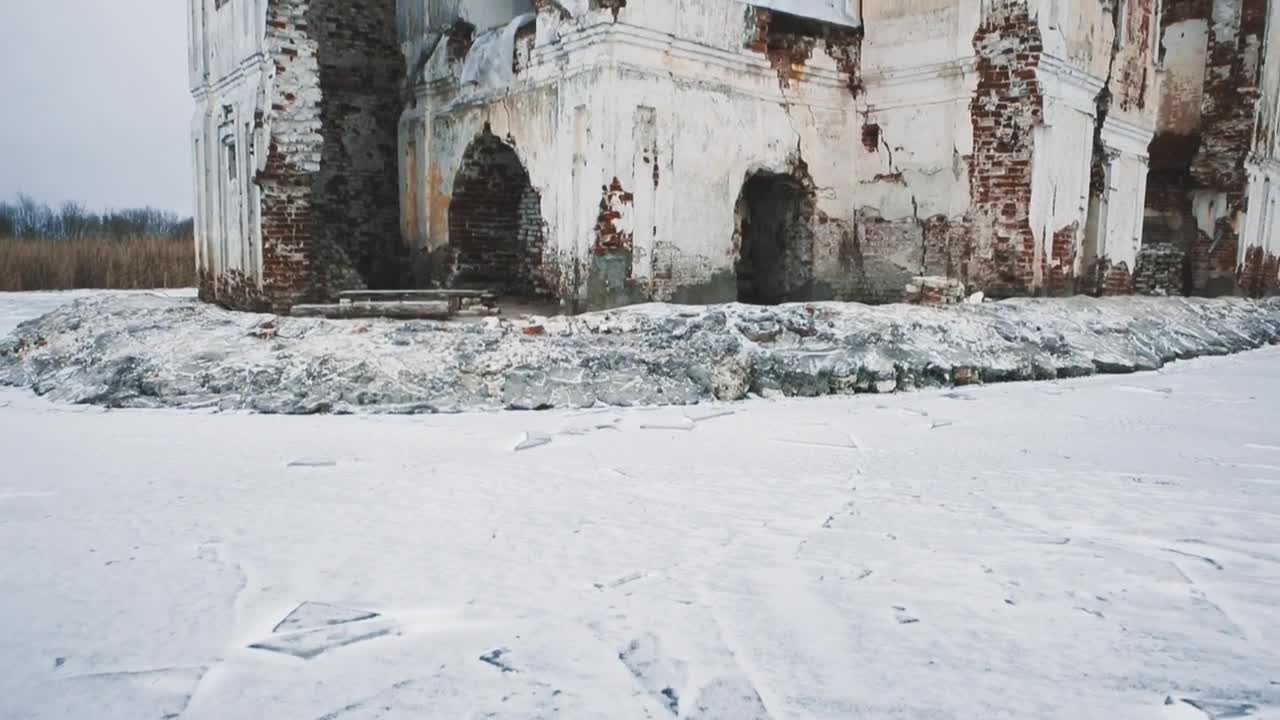 Stock Video Building Ruins Covered In Snow Live Wallpaper For PC