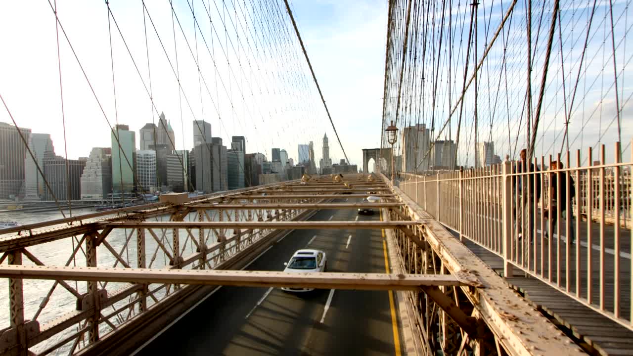 Stock Video Brooklyn Bridge With Car Traffic Live Wallpaper For PC