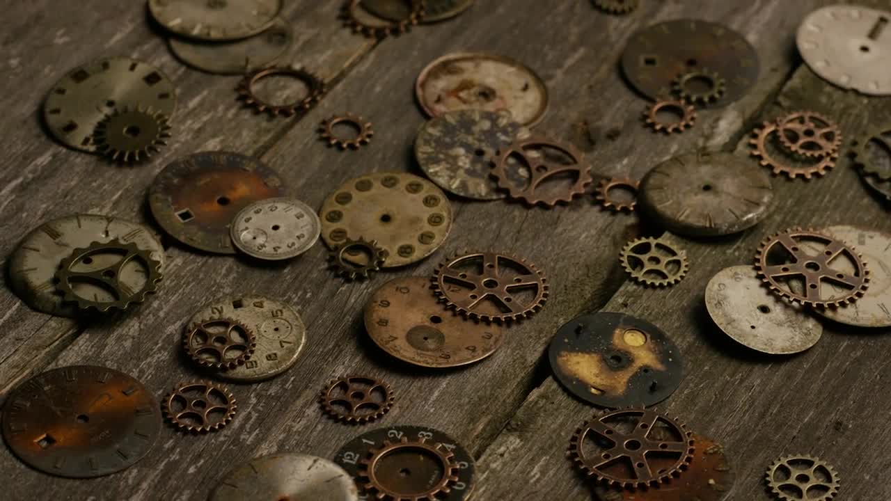 Stock Video Broken Clocks And Gears On The Table Live Wallpaper For PC