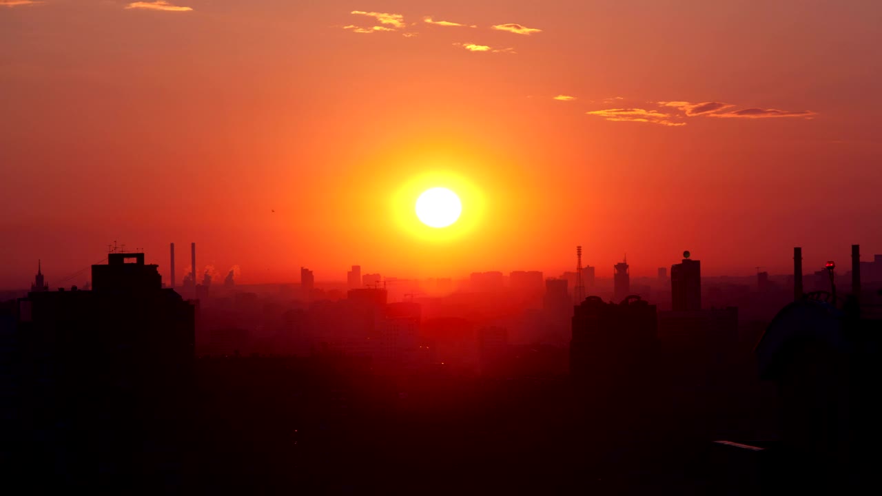 Stock Video Bright Sunrise Blurred Against The City Live Wallpaper For PC