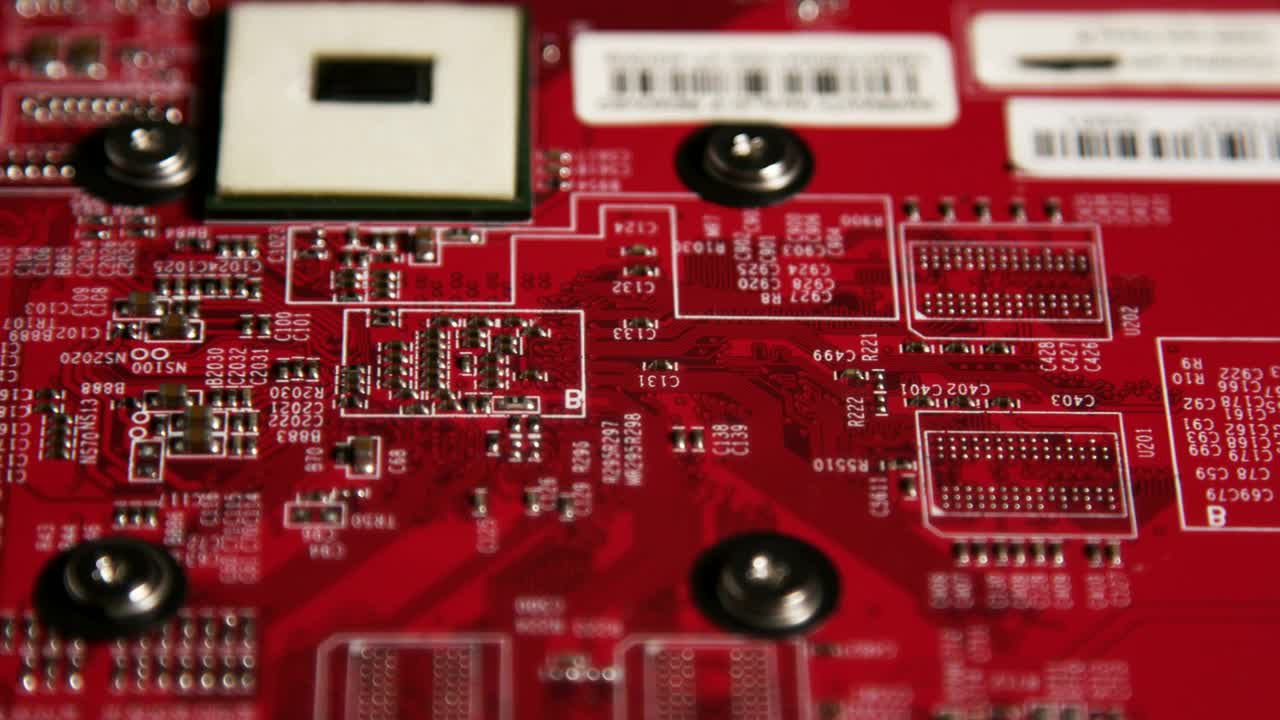 Stock Video Bright Red Circuit Board Live Wallpaper For PC