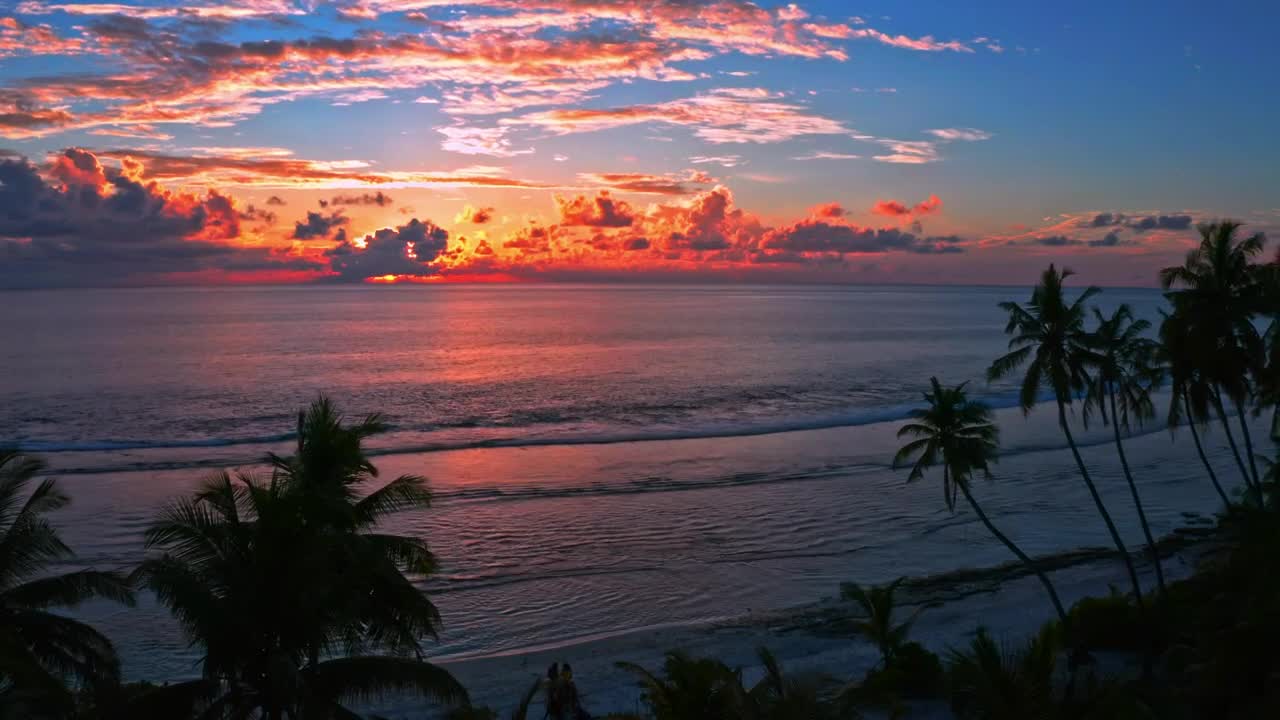 Stock Video Bright Orange Sunset On Beach Live Wallpaper For PC