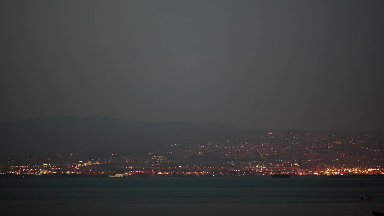 Stock Video Bright Lights From Coastal Buildings Live Wallpaper For PC