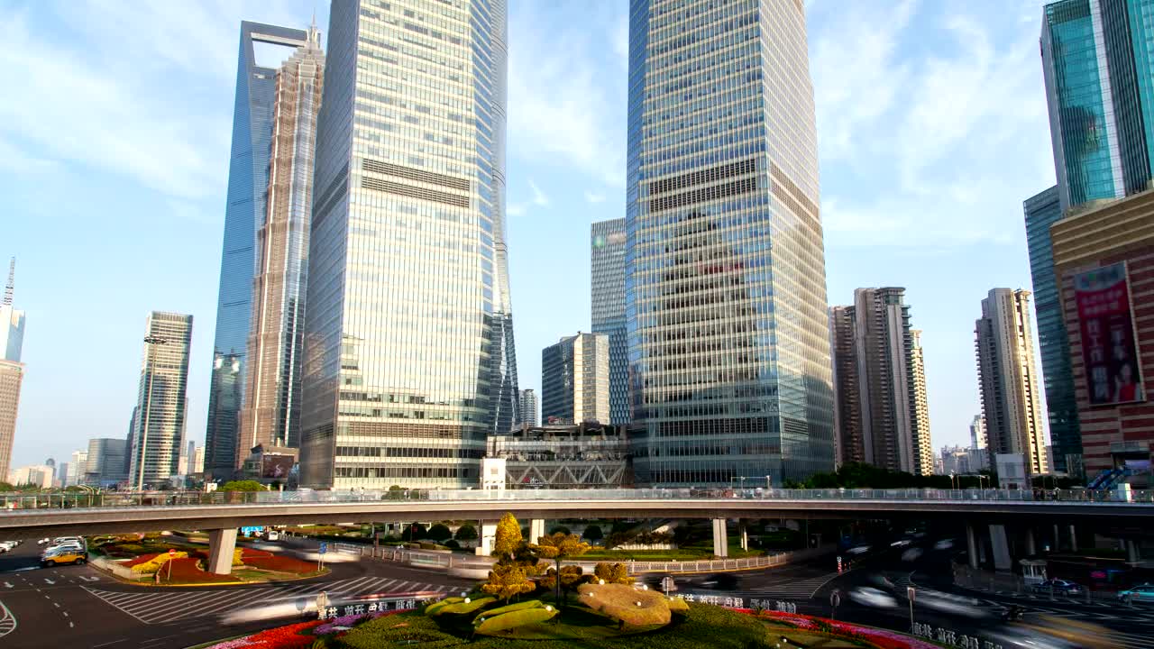 Stock Video Bridge In Shanghai Downtown With Fast Traffic Live Wallpaper For PC