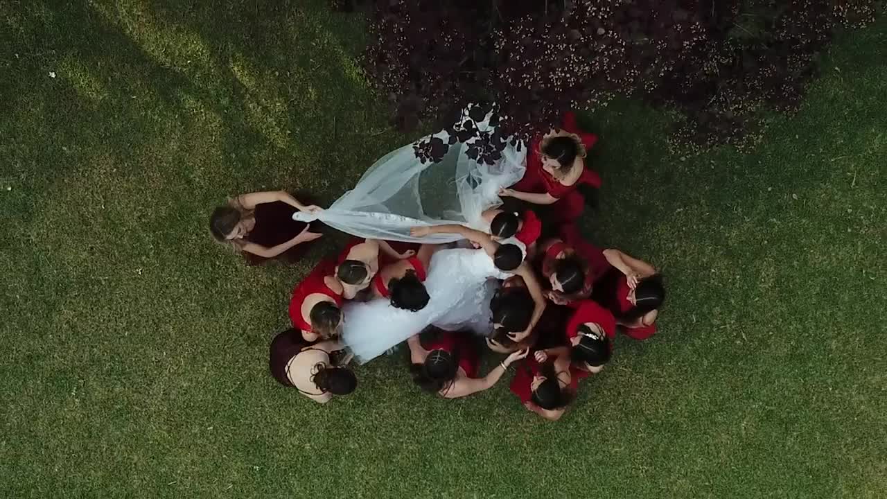Stock Video Bride At Her Wedding Raised By The Bridesmaids Live Wallpaper For PC