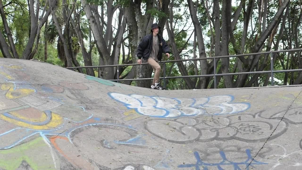 Stock Video Boy Sliding On Roller Skates Down A Ramp In A Live Wallpaper For PC