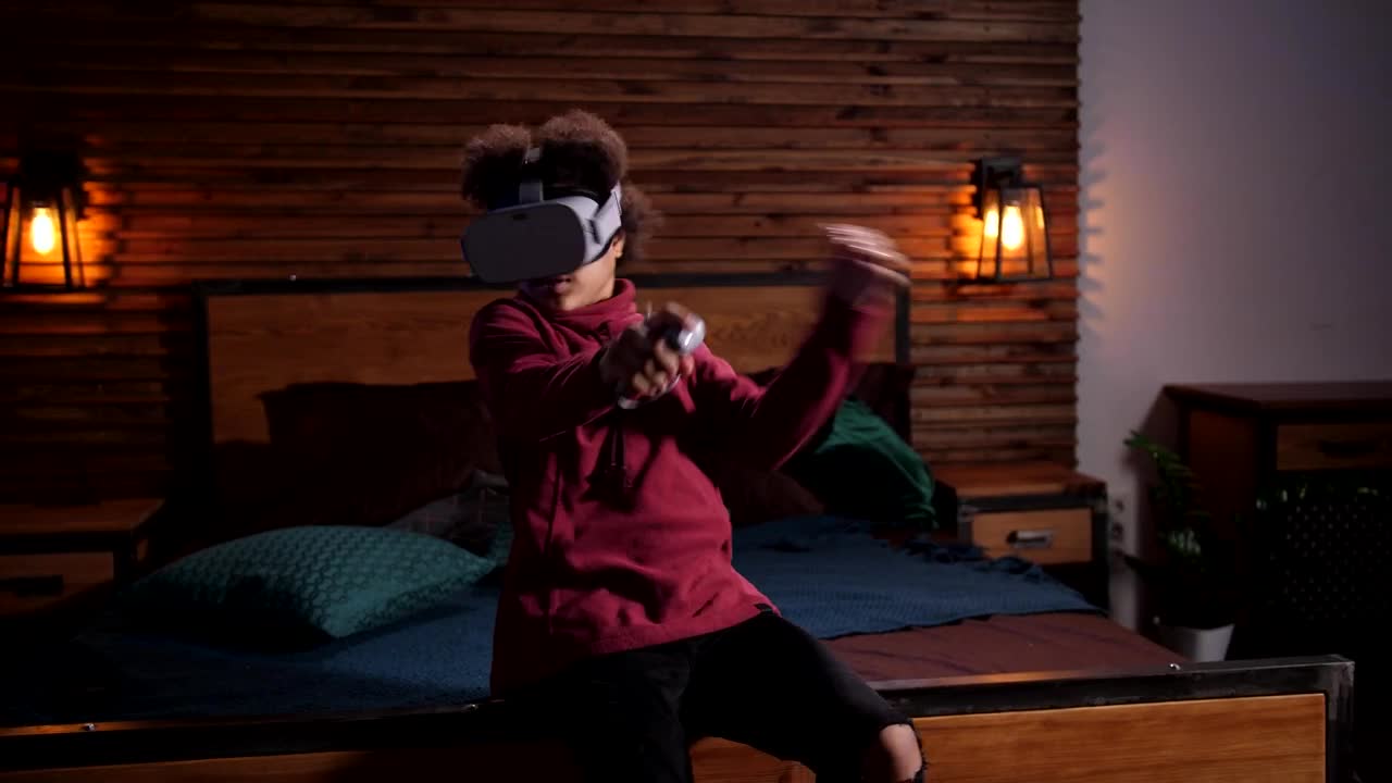 Stock Video Boy Scared While Playing In Vr Live Wallpaper For PC