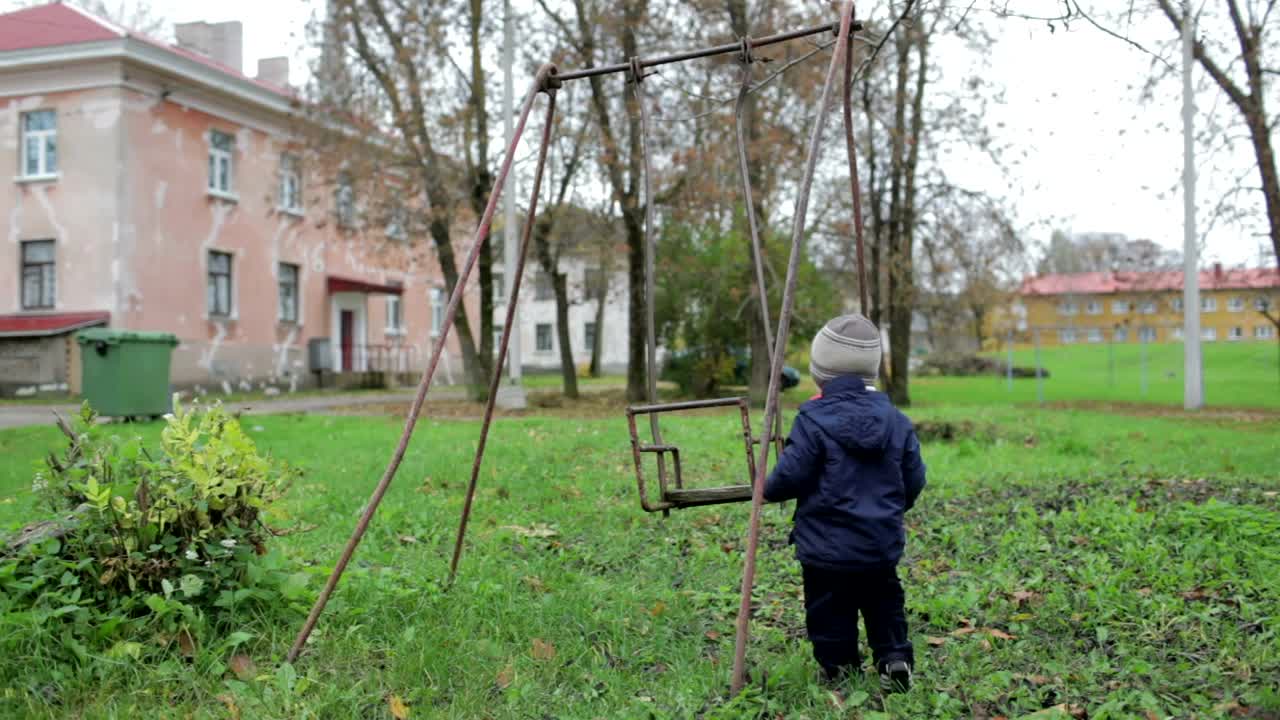 Stock Video Boy Playing On An Old Swing Live Wallpaper For PC