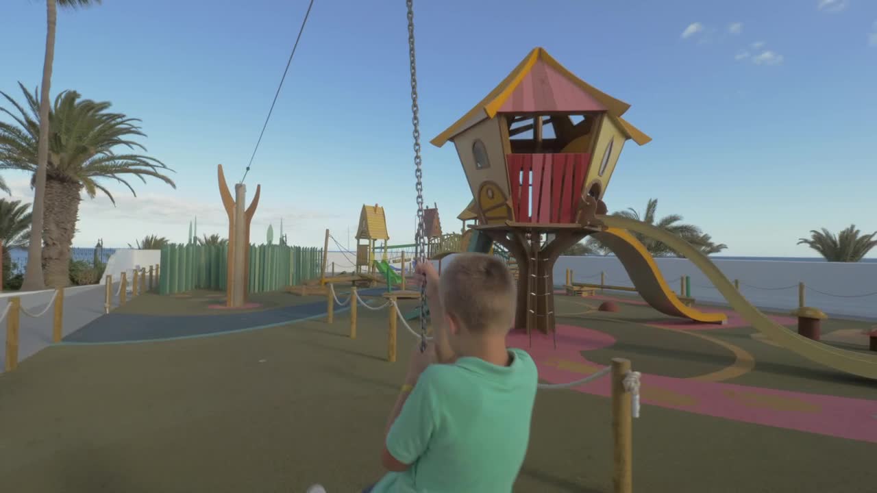 Stock Video Boy Playing On A Rope Swing Live Wallpaper For PC