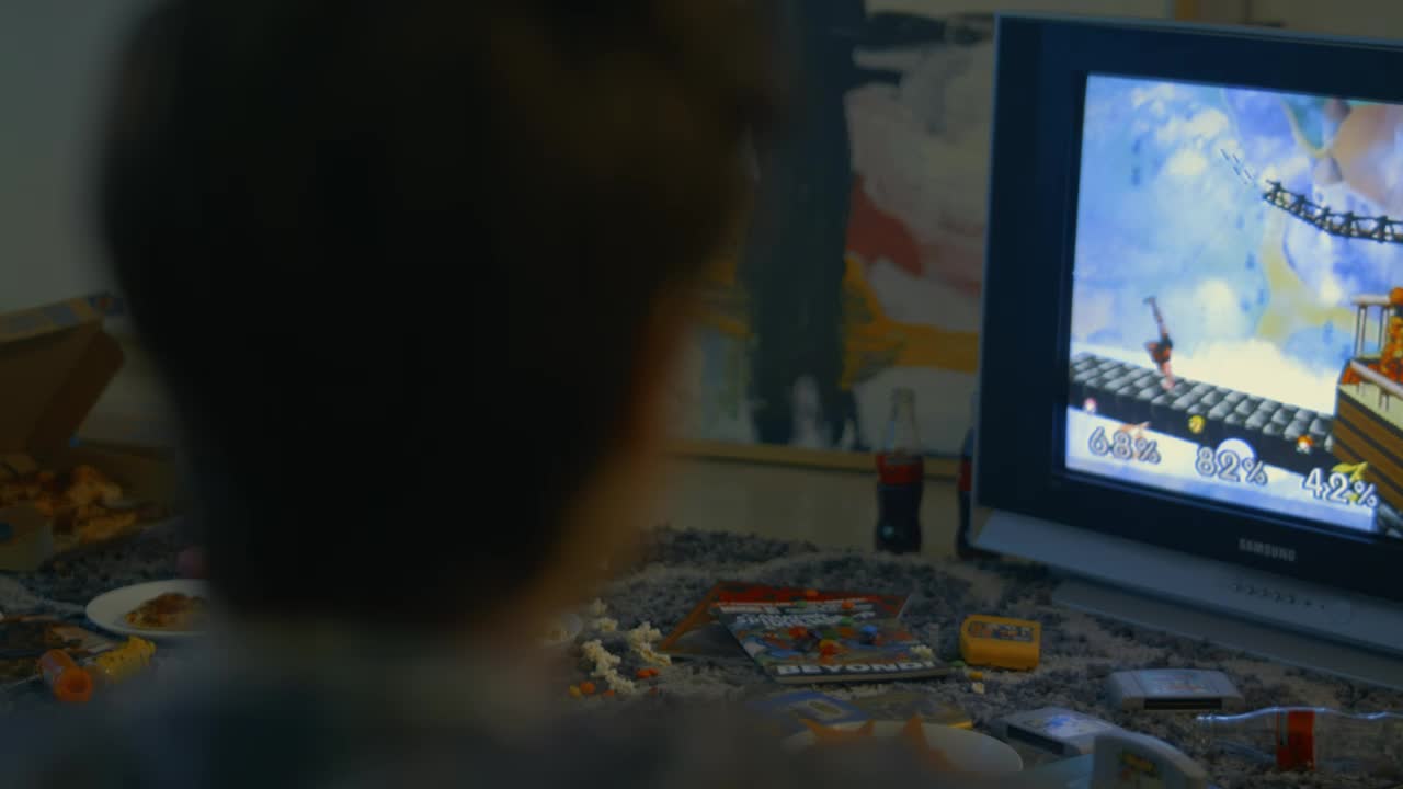 Stock Video Boy In Front Of The Tv Playing Video Games Live Wallpaper For PC