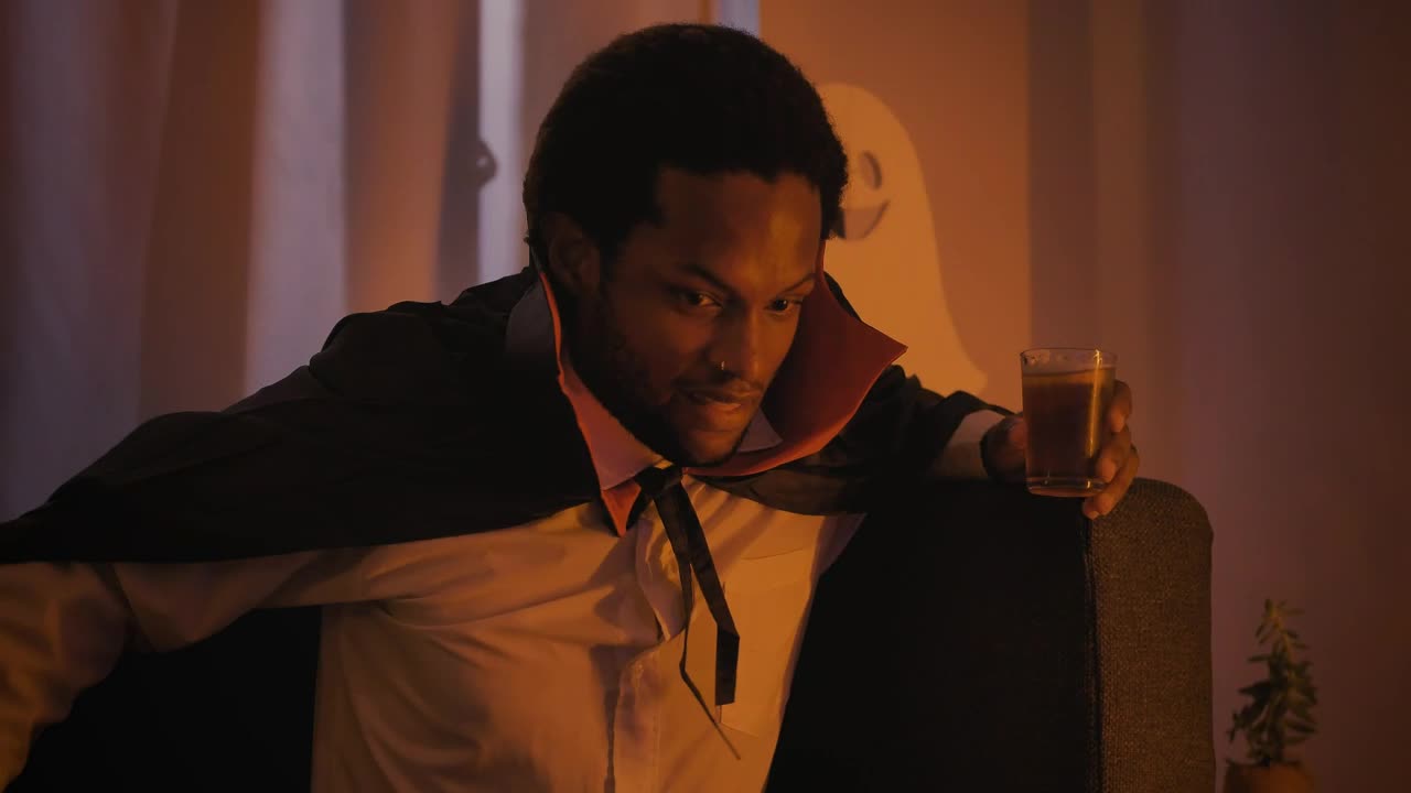 Stock Video Boy Dressed As A Vampire At A Halloween Costume Party Live Wallpaper For PC