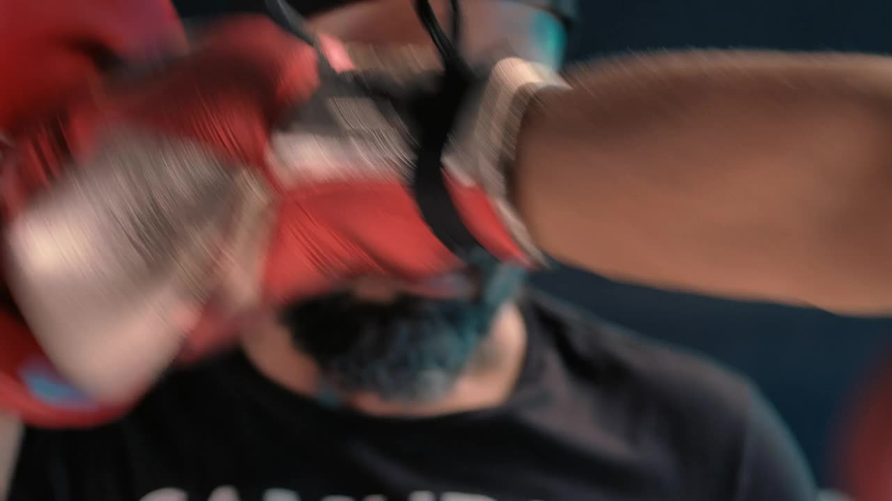 Stock Video Boxing Coach Getting Punches On A Pad Live Wallpaper For PC