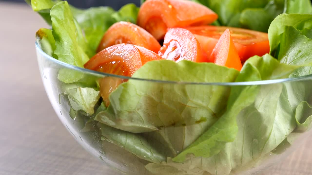 Stock Video Bowl Of Salad With Tomatos Live Wallpaper For PC