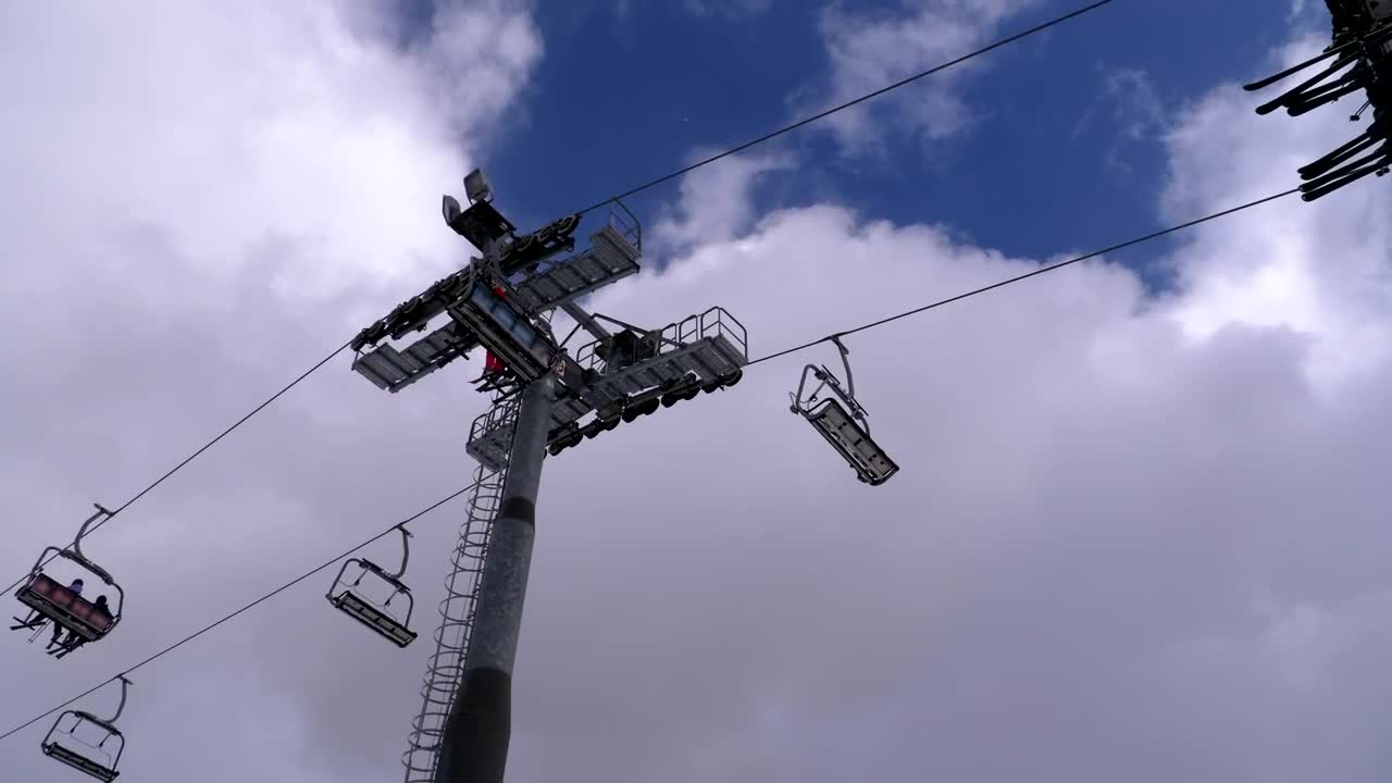 Stock Video Bottom View Of The Ski Lift Live Wallpaper For PC