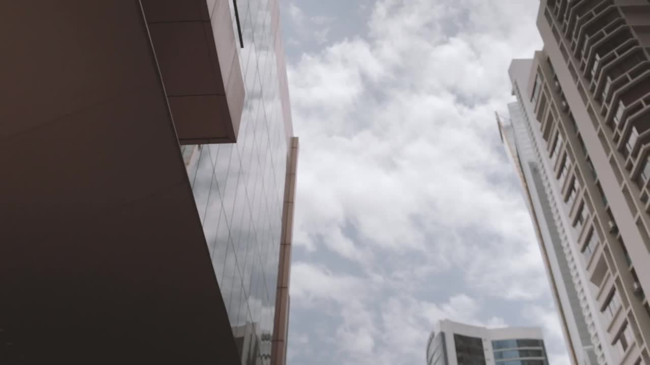 Stock Video Bottom Shot Of Cityscape With Clouds Live Wallpaper For PC