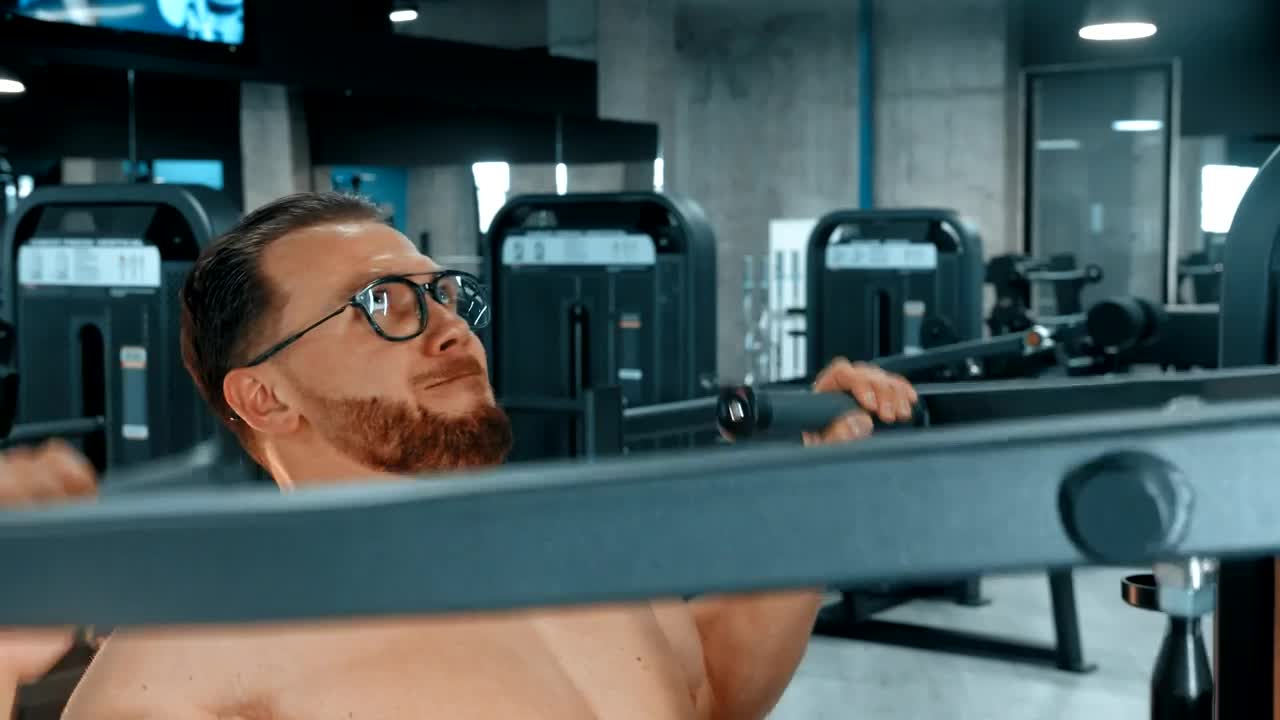 Stock Video Bodybuilder Doing Shoulder Exercises At The Gym Live Wallpaper For PC