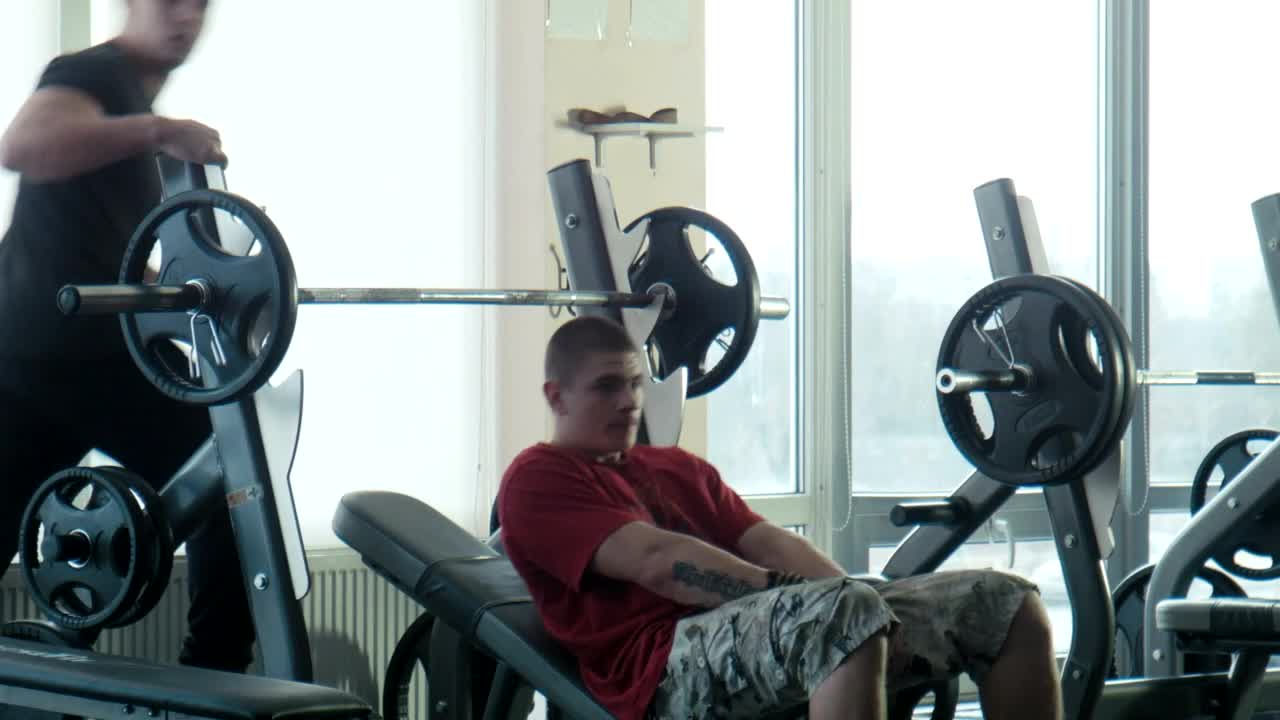 Stock Video Bodybuilder And Trainer Lifting A Barbell Live Wallpaper For PC