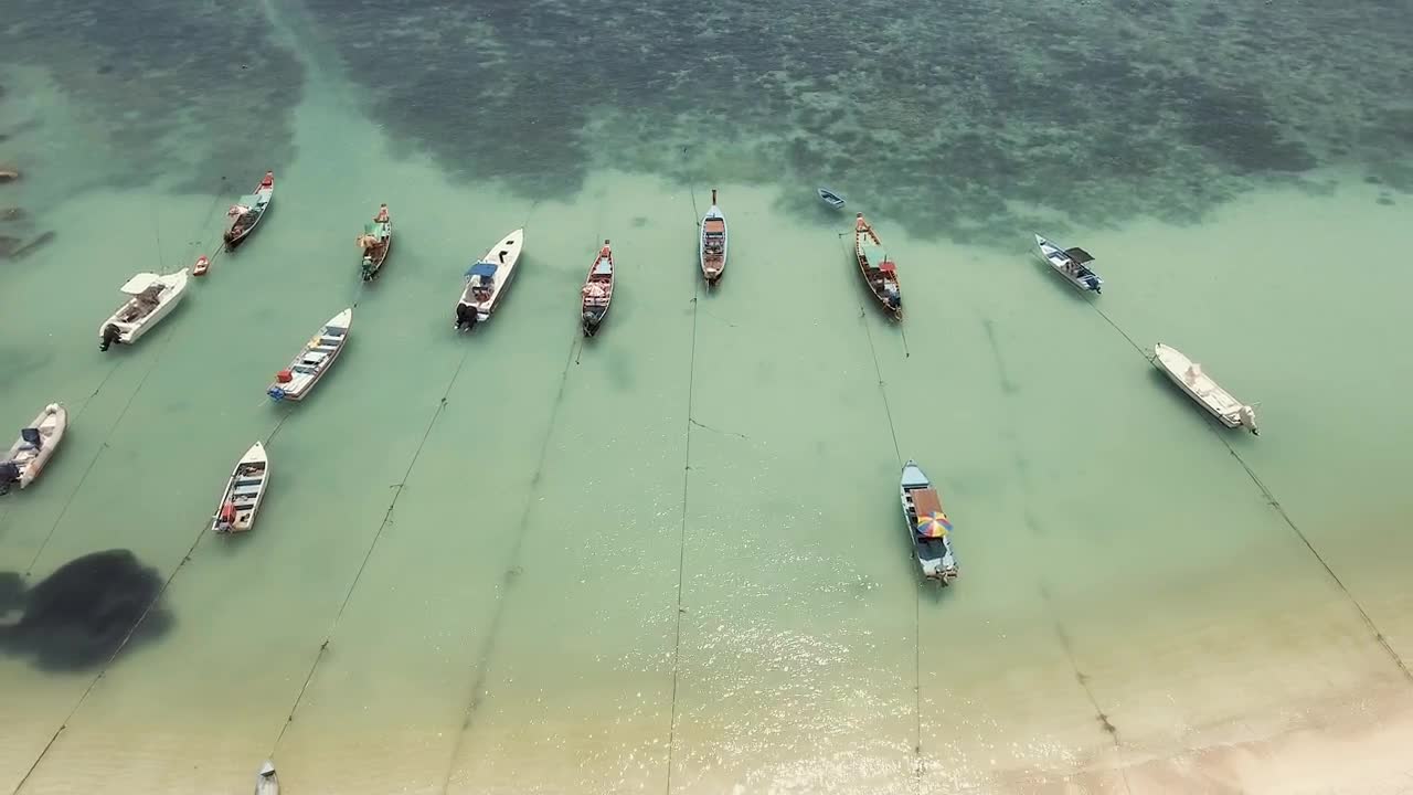 Stock Video Boats Tied To The Shore Of A Sunny Beach Live Wallpaper For PC