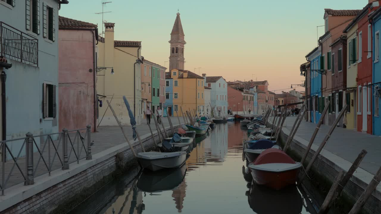 Stock Video Boats Lining A River In Italy Live Wallpaper For PC