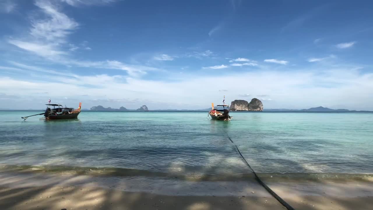 Stock Video Boats Floating At The Tropical Seashore Live Wallpaper For PC