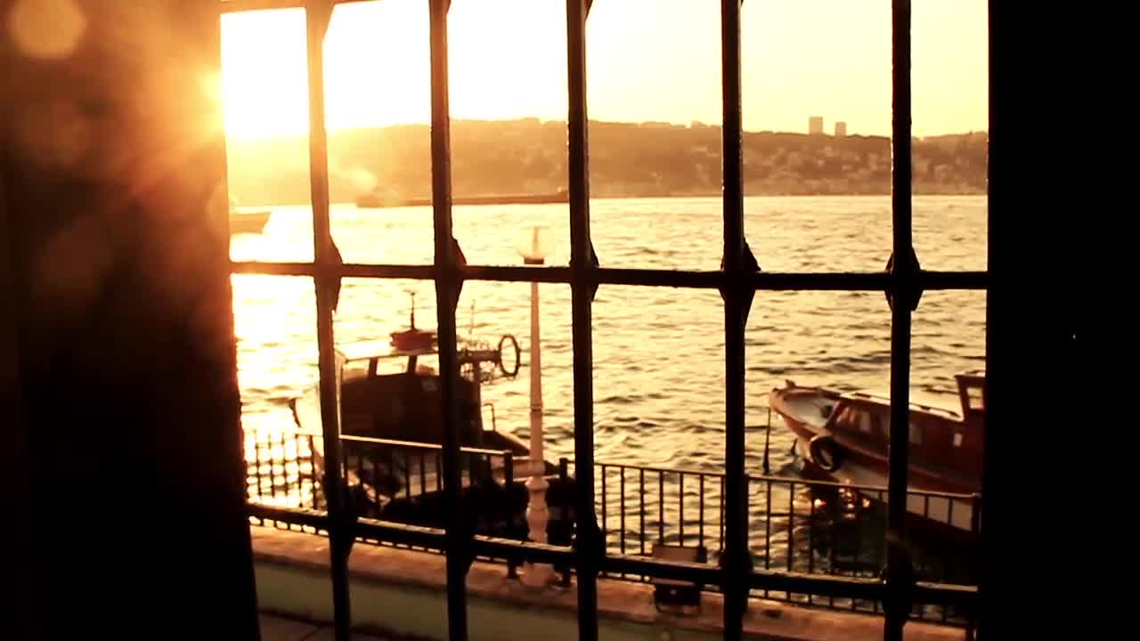 Stock Video Boats Floating On A Shoreline Seen From A Window Live Wallpaper For PC