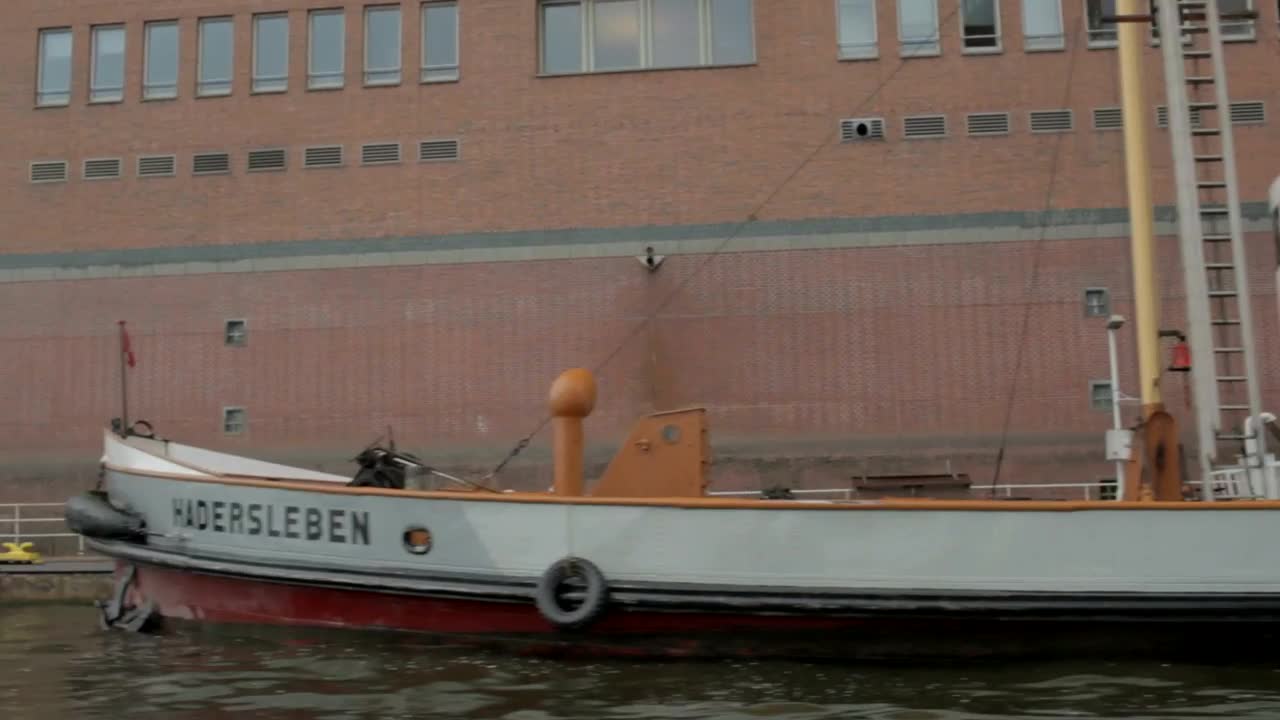 Stock Video Boats Docked Along A River In Hamburg Live Wallpaper For PC