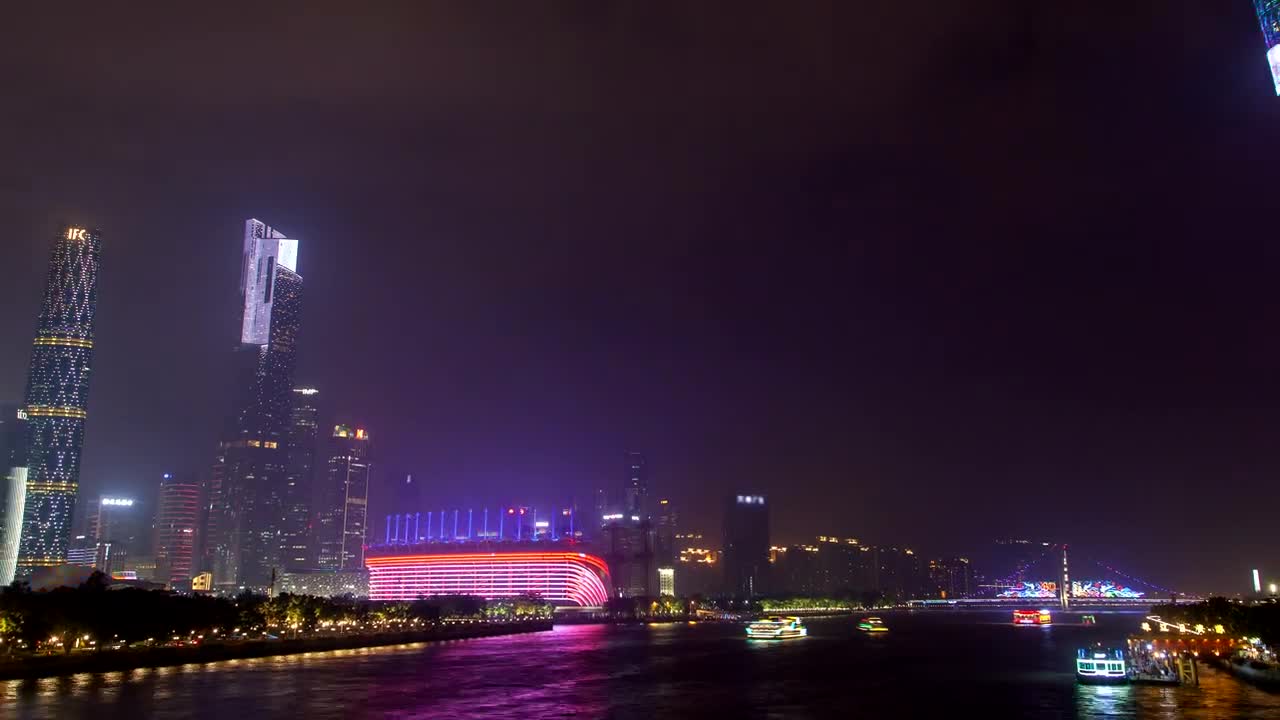 Stock Video Boats And Ferries Traffic In Guangzhou River Live Wallpaper For PC