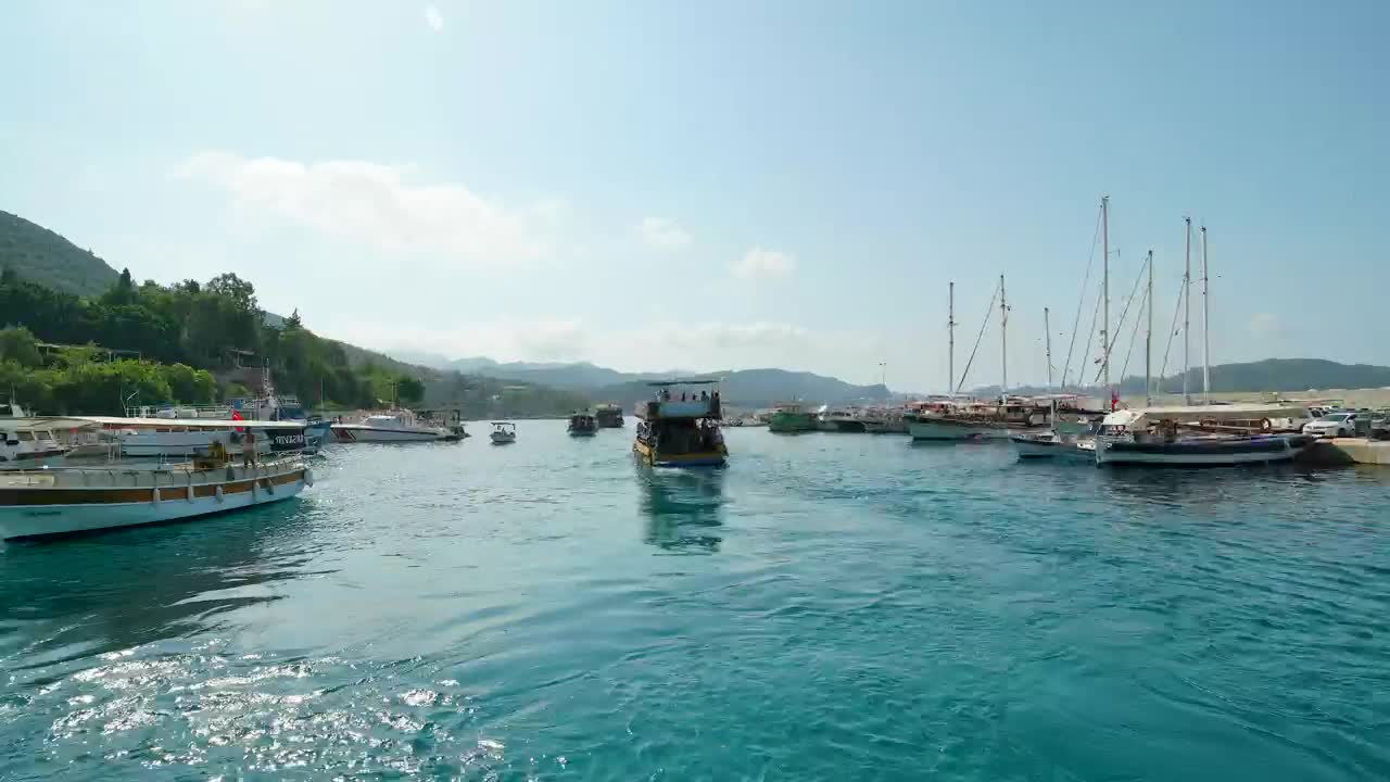 Stock Video Boat Leaving The Harbor Into The Ocean Live Wallpaper For PC