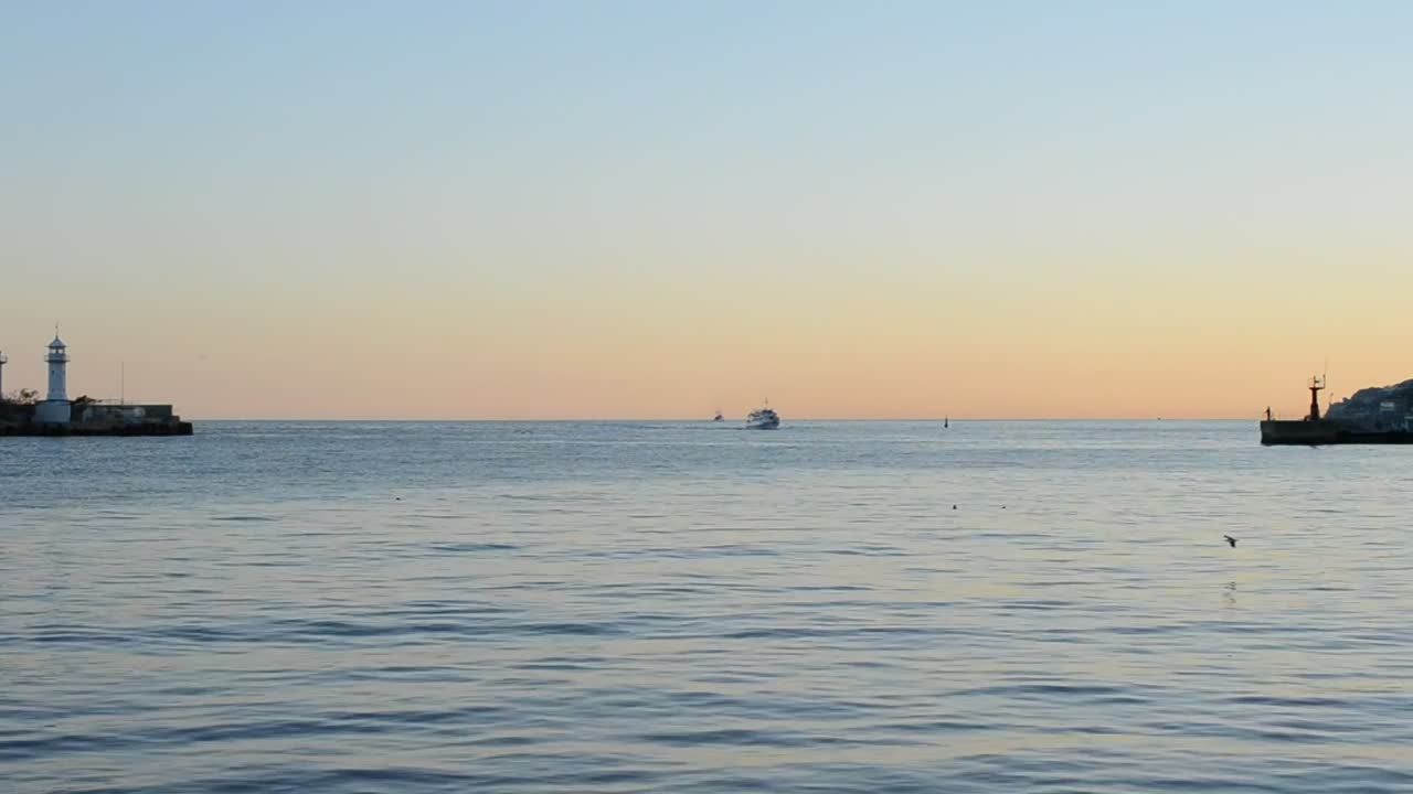Stock Video Boat Coming In To Port By A Lighthouse Live Wallpaper For PC