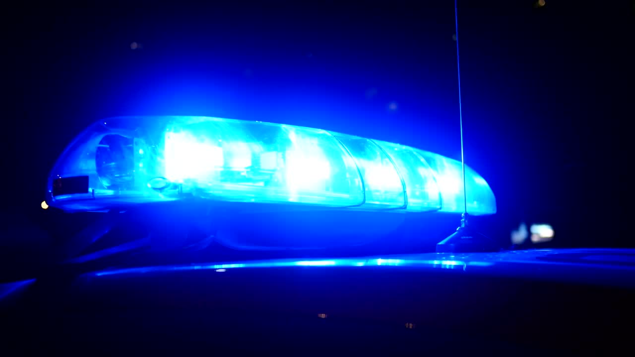 Stock Video Blue Police Turrets Flashing In The Dark Live Wallpaper For PC