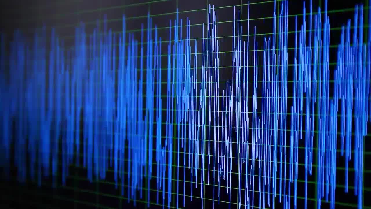 Stock Video Blue Oscillogram Waving In A Screen Live Wallpaper For PC