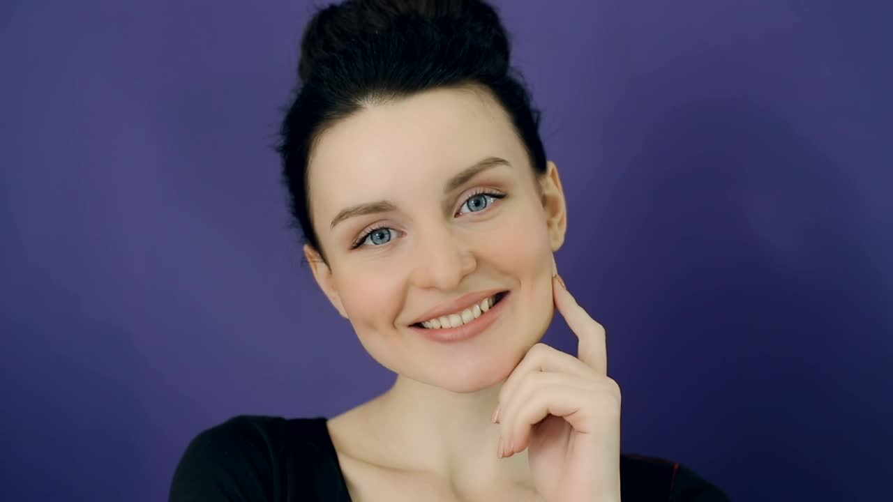 Stock Video Blue Eyed Woman Smiling Portrait Live Wallpaper For PC