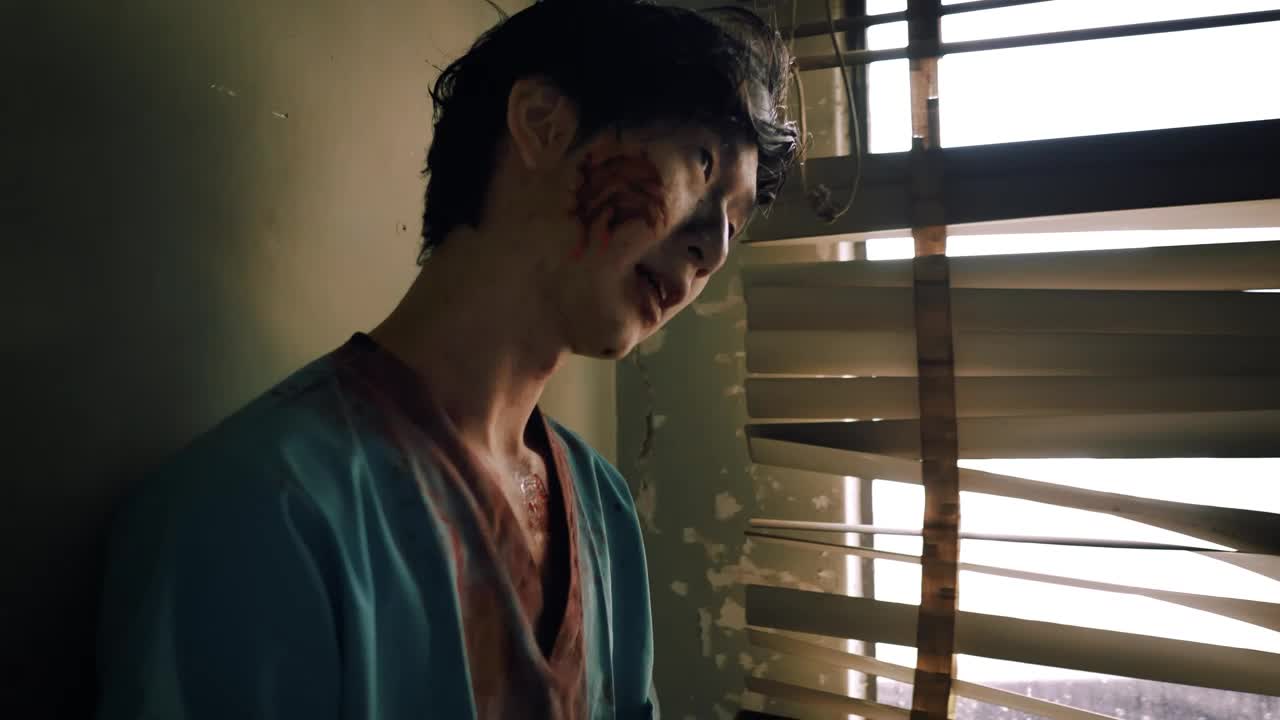 Stock Video Bloody Zombie In An Abandoned Place Live Wallpaper For PC