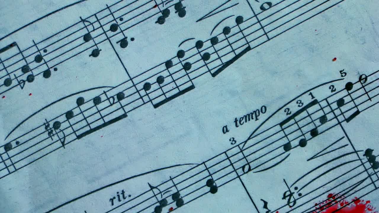 Stock Video Blood Of Murder Spilled On Sheet Music Live Wallpaper For PC
