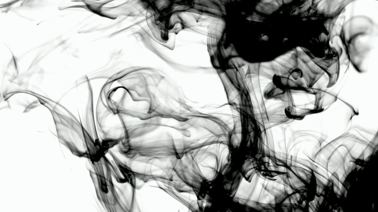 Stock Video Black Ink Swirls On A White Background Live Wallpaper For PC