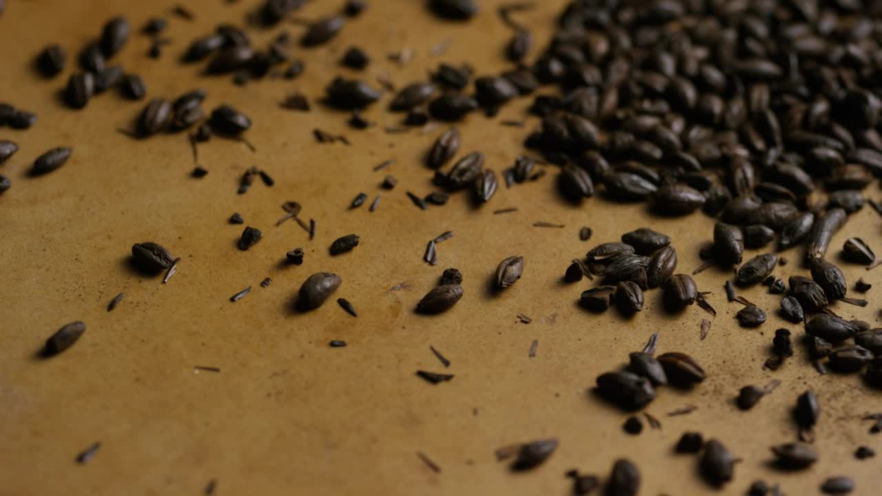 Stock Video Black Barley On A Brown Surface Live Wallpaper For PC