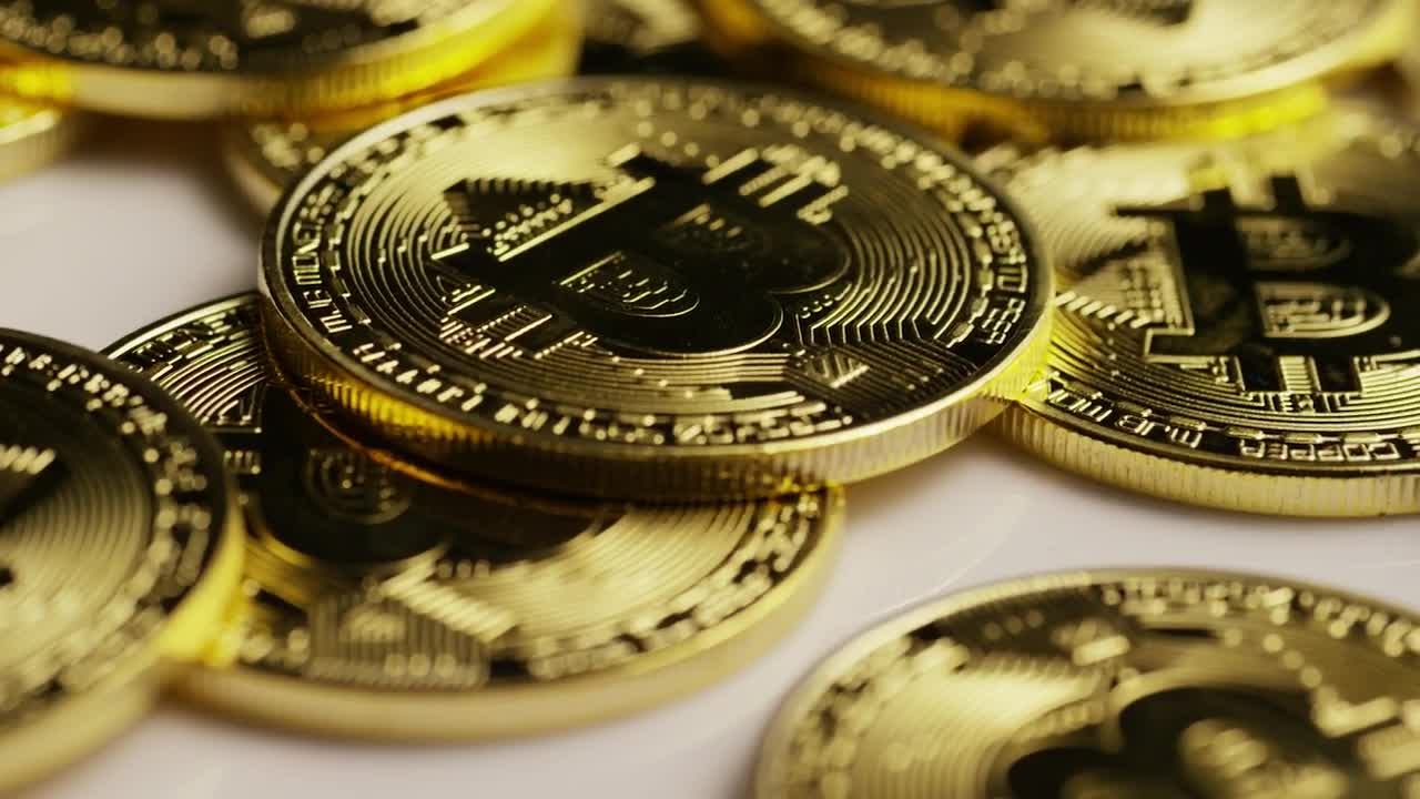 Stock Video Bitcoins Slowly Rotating Live Wallpaper For PC