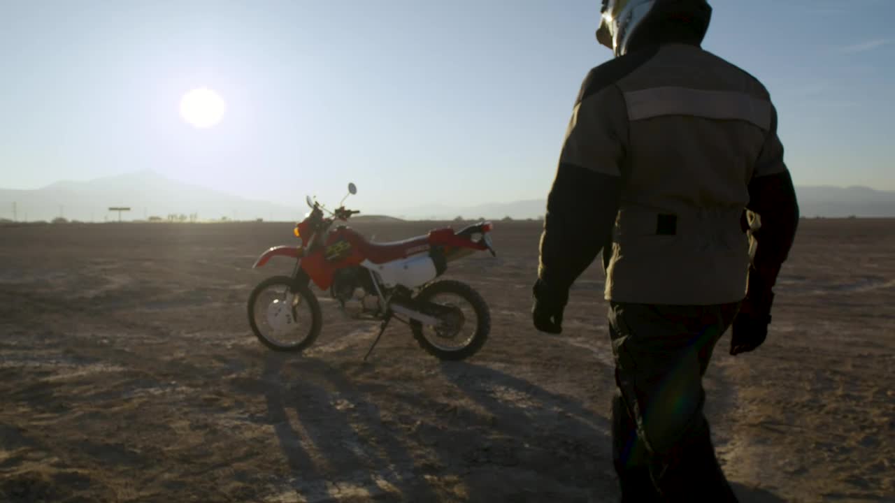 Stock Video Biker Walking Towards His Motorcycle Live Wallpaper For PC
