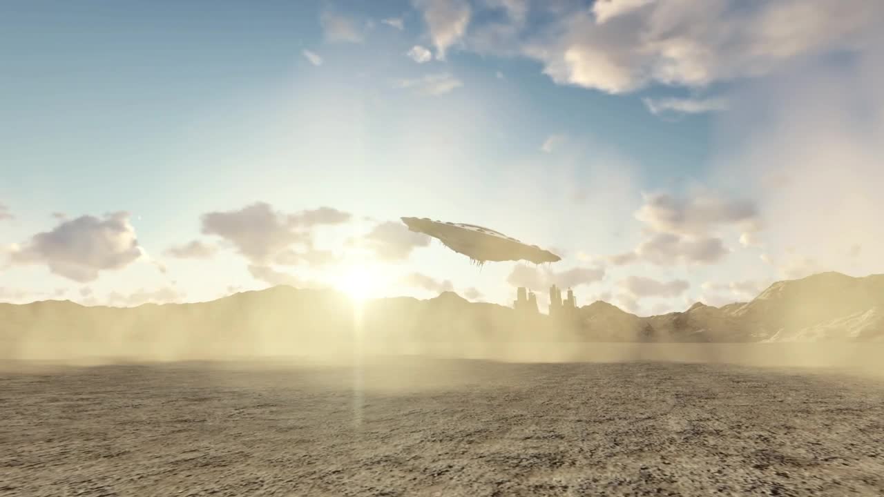 Stock Video Big Ufo Over A Desert Live Wallpaper For PC